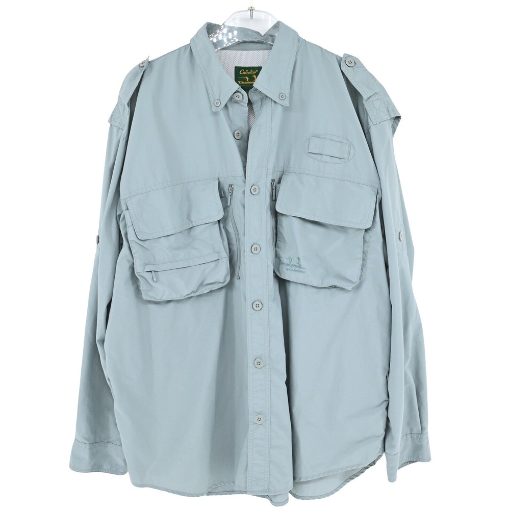 Cabela's Guidewear Mens Long Sleeve Fishing Shirt Outdoor Chore Pockets Gorpcorp